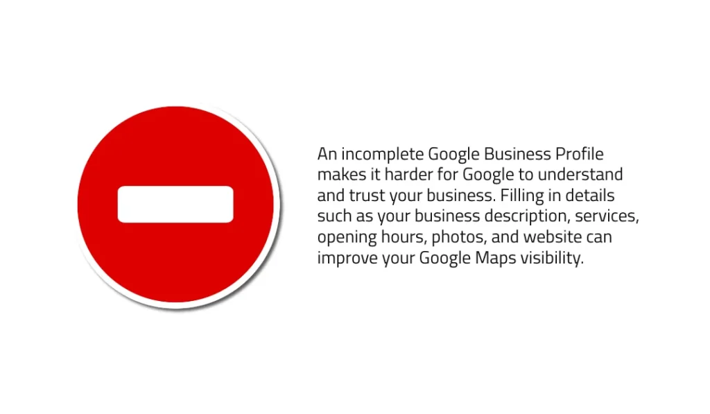 Google does not trust an incomplete business profile
