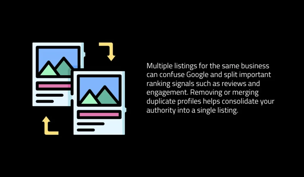 Multiple listings for the same business can confuse Google