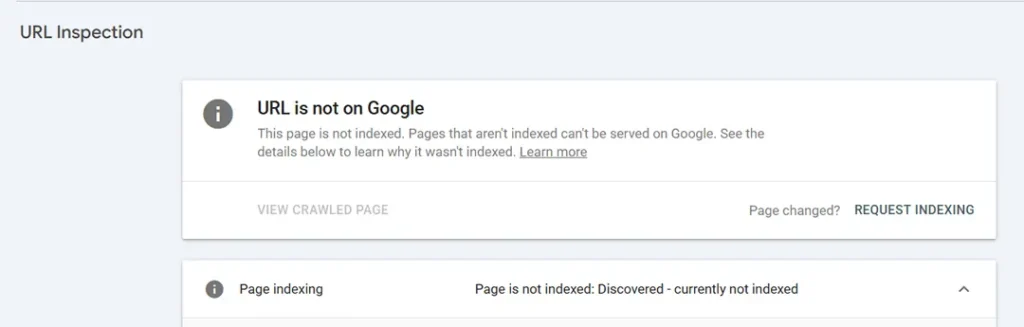 URL Inspection Tool lets you inspect any individual page